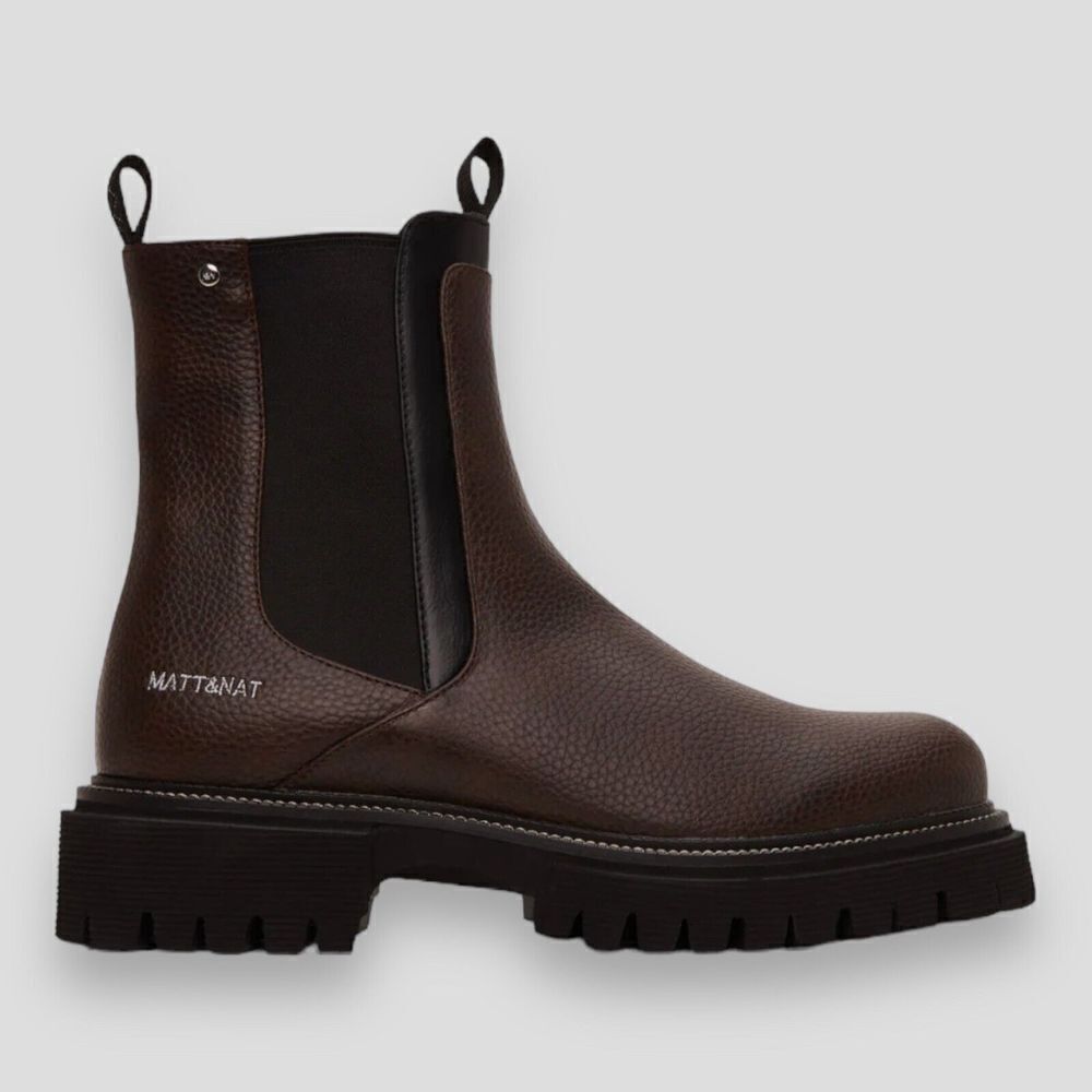 Matt And Nat Boot Women’s 10 Brown ZUKE WOMEN'S VEGAN CHELSEA Pull On Classic‎